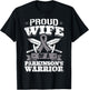 Proud Wife Of A Parkinson's Warrior PD Awareness Ribbon T-Shirt - T-Shirt | Black