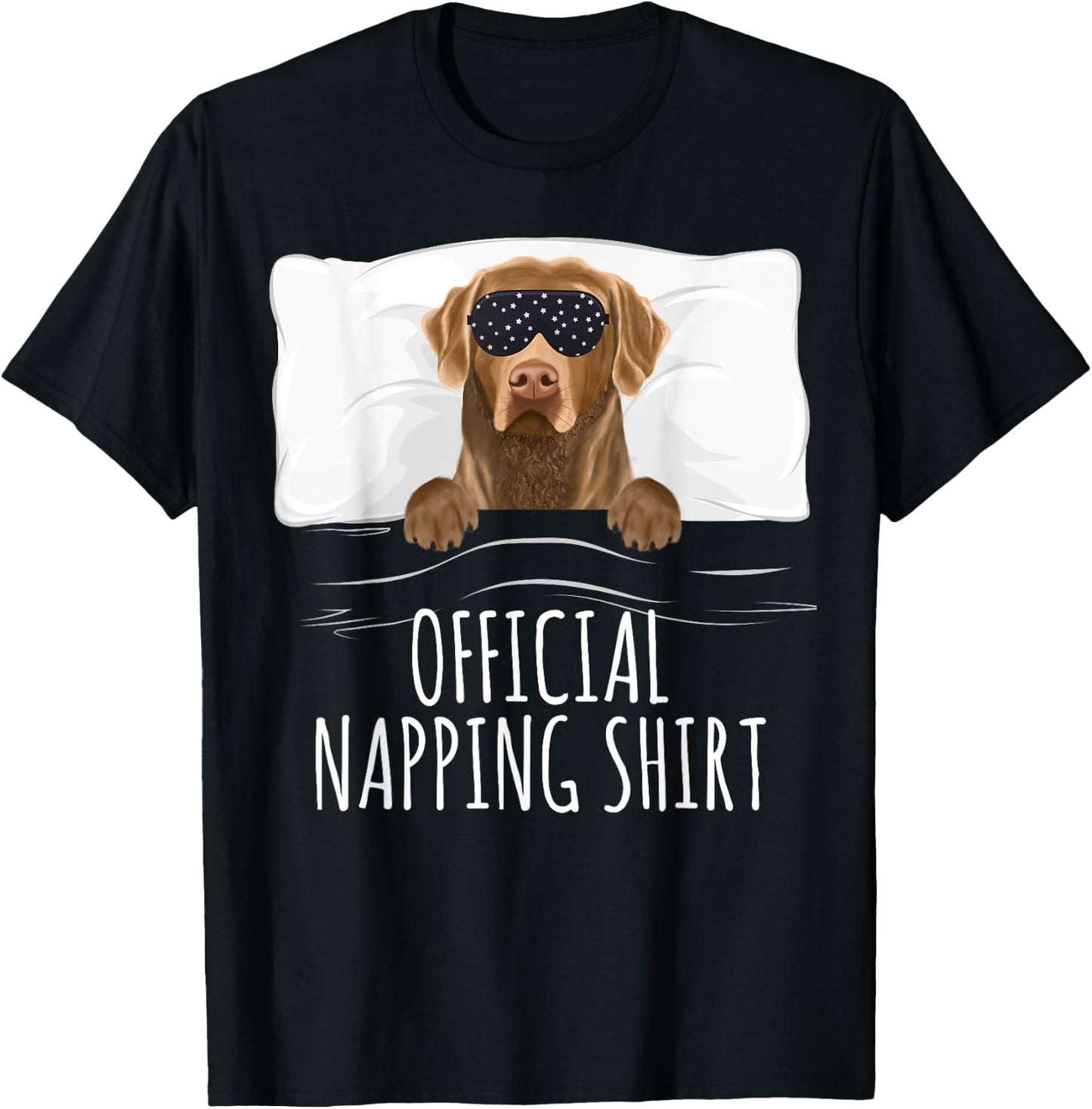 Black Sleep Mask Chesapeake Bay Retriever Official Napping T-Shirt - T-Shirt | Black