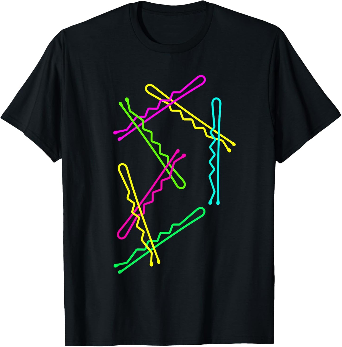 7 Colourful Bobby Pins Hair Pins - Hairdresser and Hairdresser T-Shirt - T-Shirt | Black