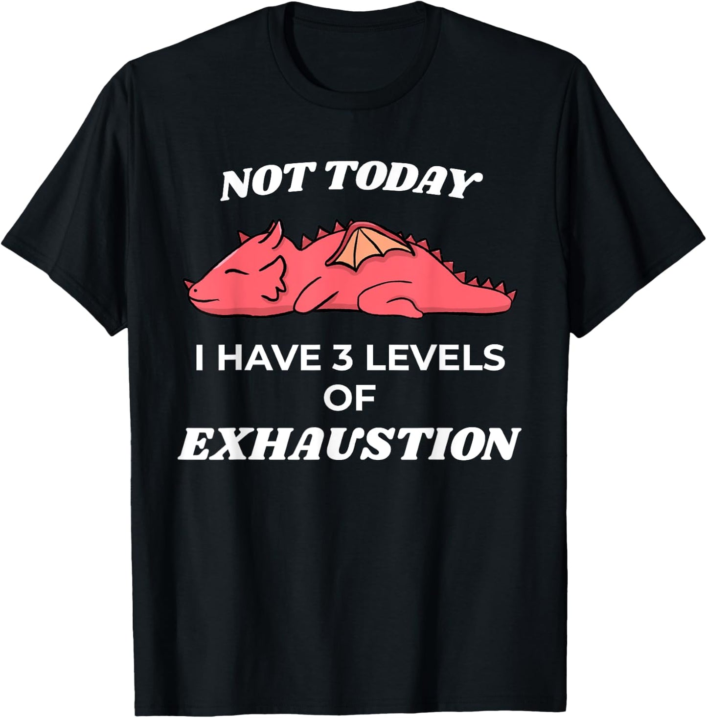 Kawaii Dragon 3 Levels of Exhaustion Tabletop Dungeons T-Shirt - T-Shirt | Black