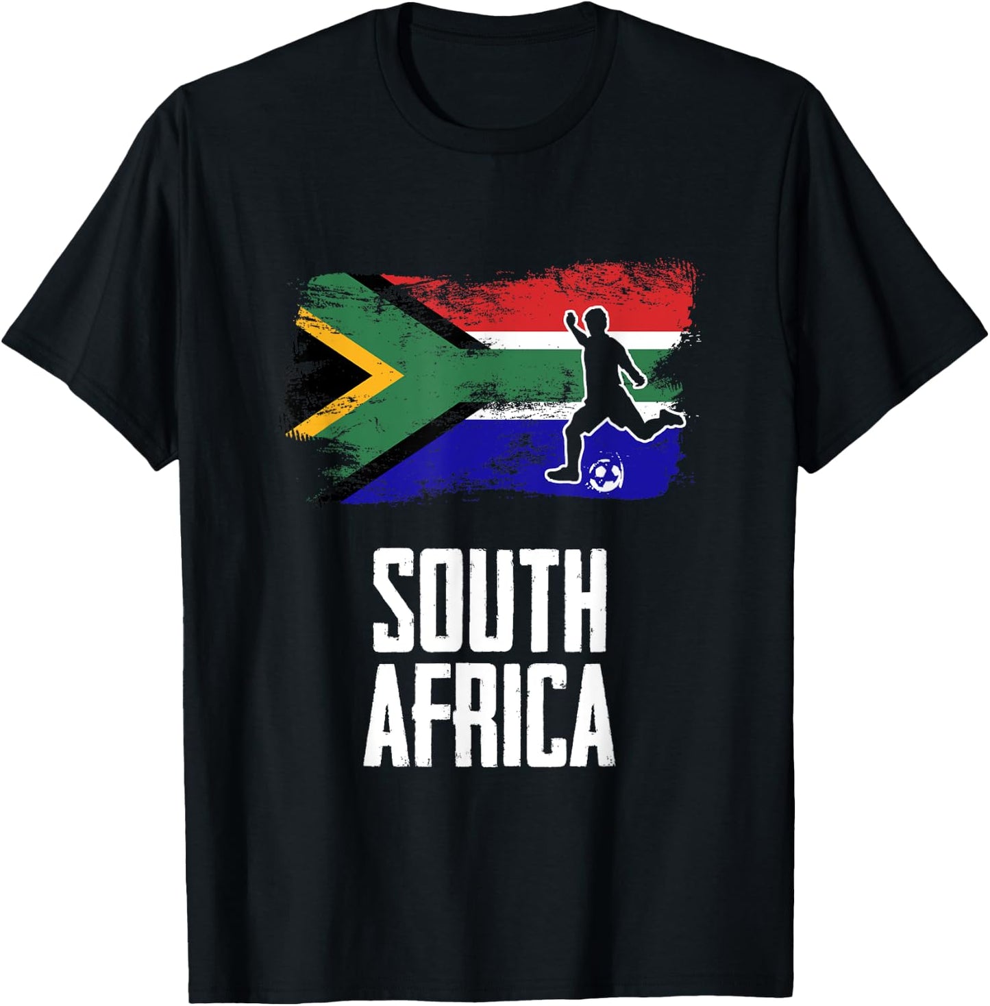 South Africa Flag Jersey South African Soccer Team T-Shirt - T-Shirt | Black