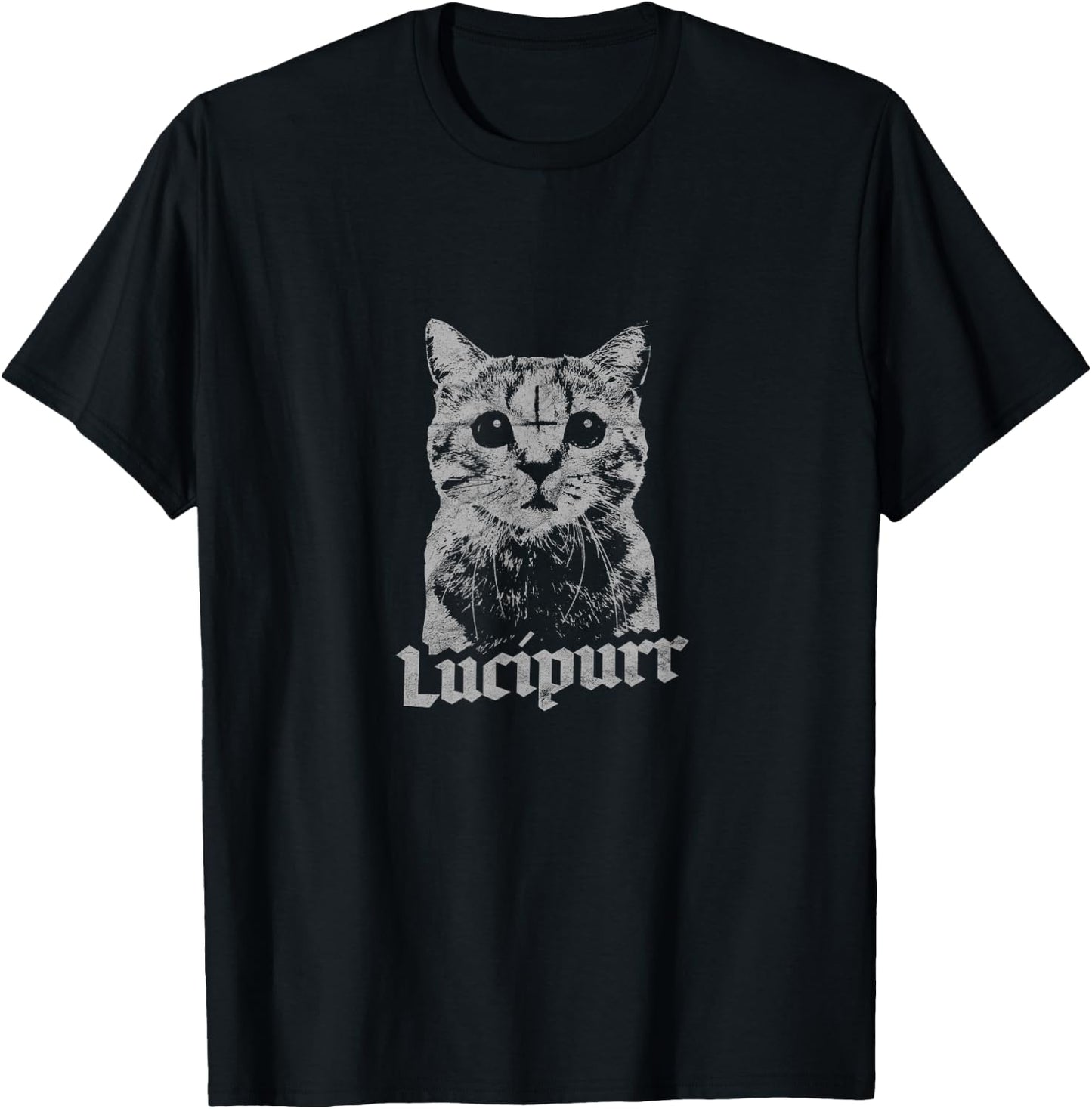 Lucifer Occult Satanic Cat Lucipurr Antichrist Baphomet 666 Men Women T-Shirt - T-Shirt | Black