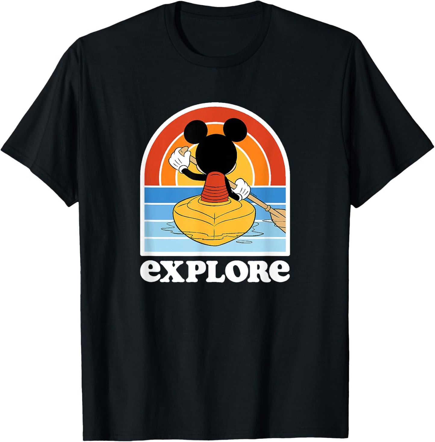 Mickey Mouse - Mickey Kayak Explore T-Shirt - T-Shirt | Black