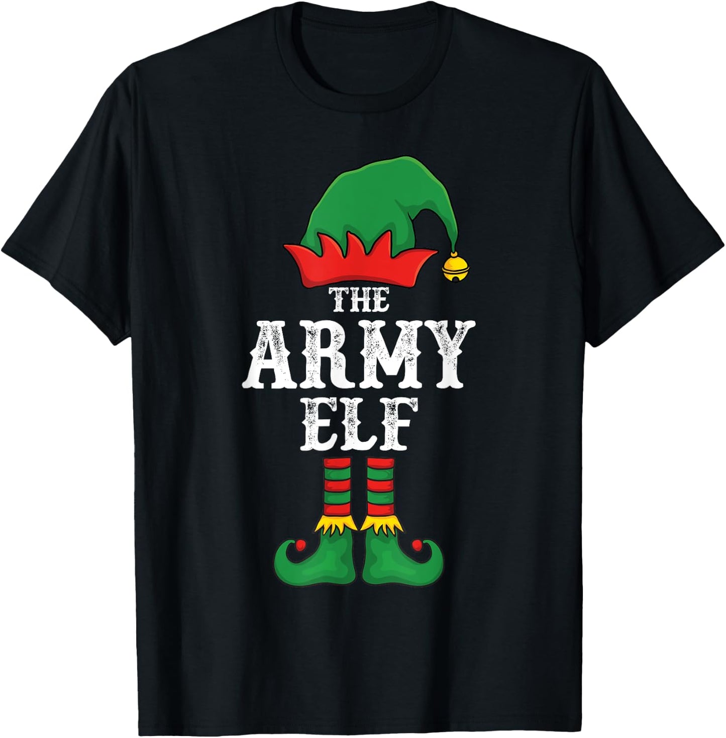 The Army Elf Christmas Family Matching Group Xmas Idea Funny T-Shirt - T-Shirt | Black