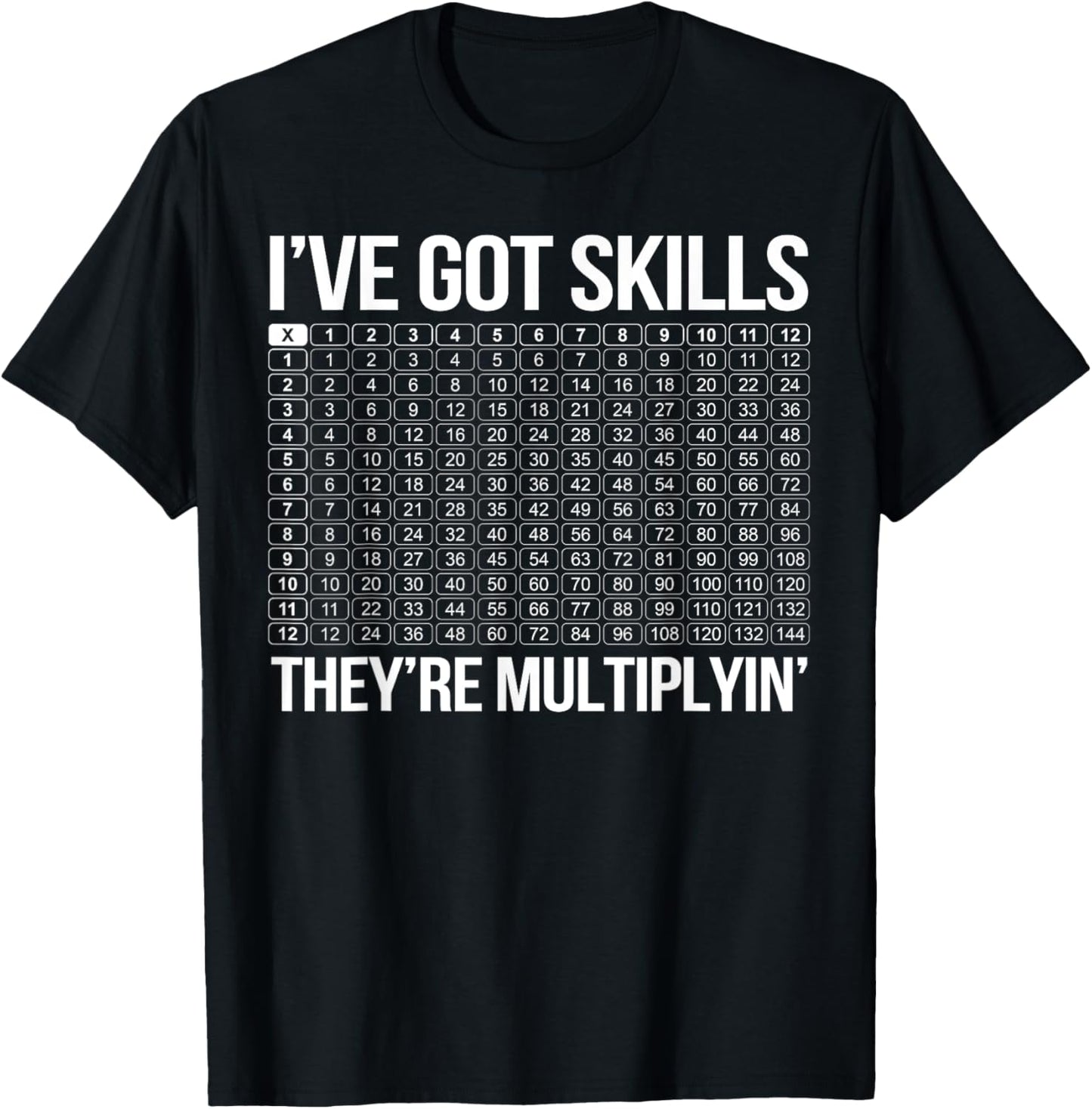 Math Teacher I've Got Skills They're Multiplying Men Women T-Shirt - T-Shirt | Black