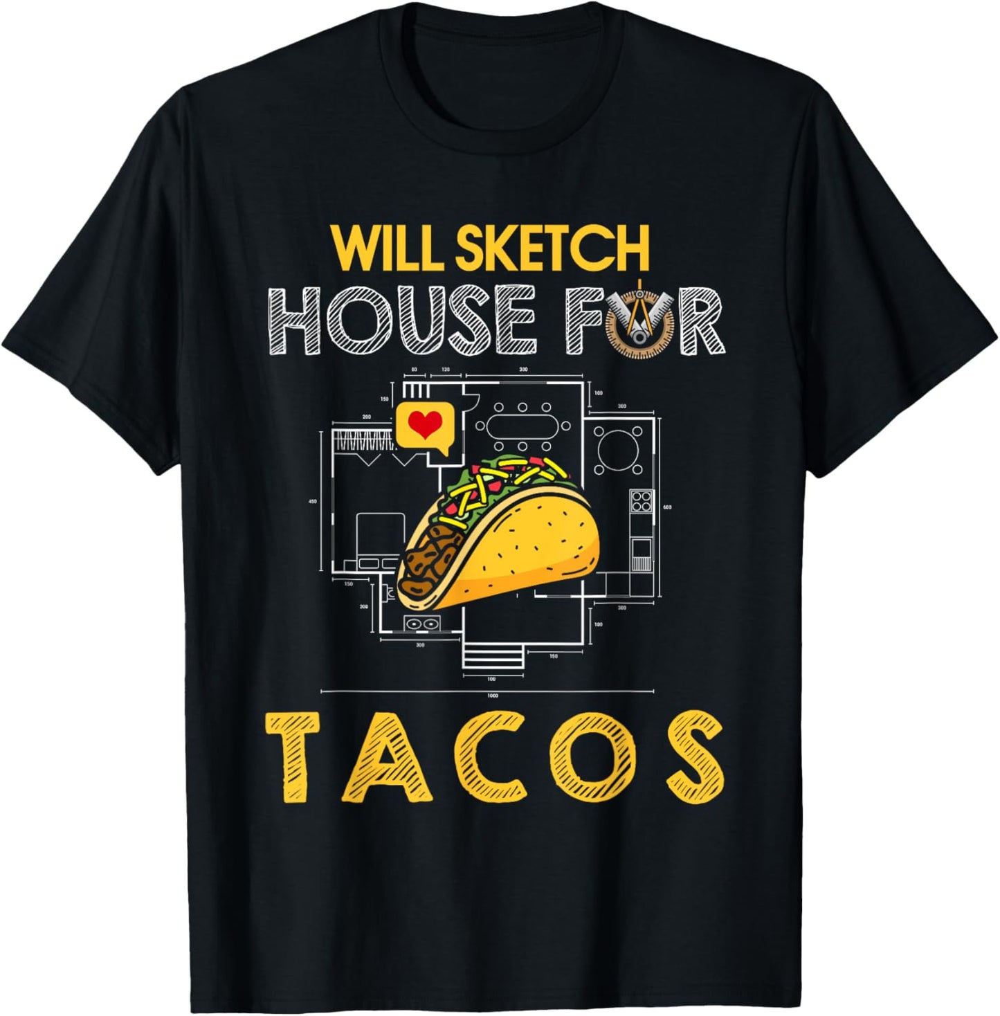 Architect Taco Shirt Architecture Taco Lover Architect Gift T-Shirt - T-Shirt | Black