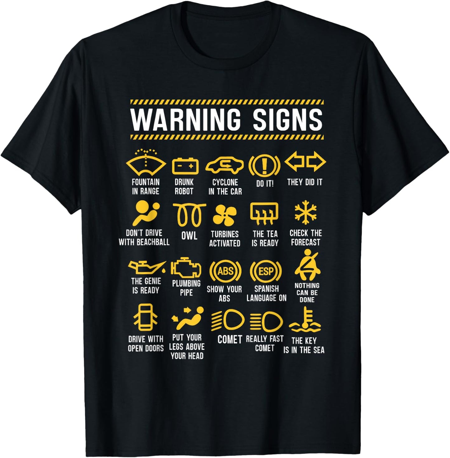 Warning Signs 101 Funny Car Mechanic T-Shirt - T-Shirt | Black