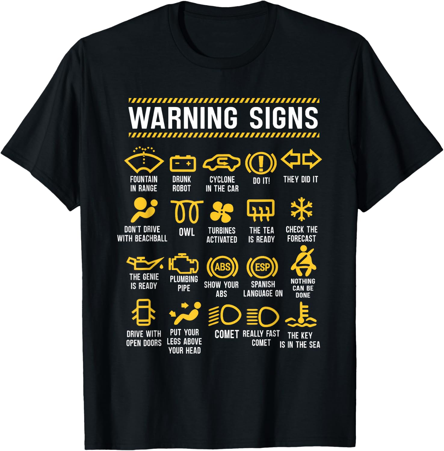 Warning Signs 101 Funny Car Mechanic T-Shirt - T-Shirt | Black