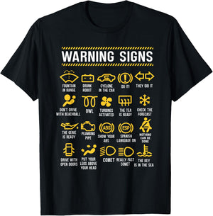 Warning Signs 101 Funny Car Mechanic T-Shirt - T-Shirt | Black