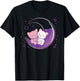 Cute Cats on Purple Moon Kawaii Anime T-Shirt - T-Shirt | Black