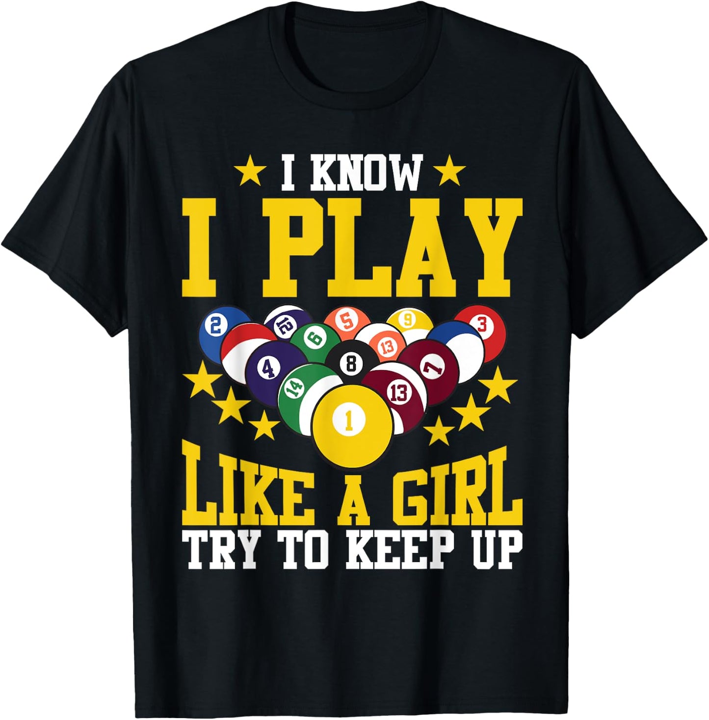 Funny Billiards Design For Girl Women Billiards Pool Player T-Shirt - T-Shirt | Black