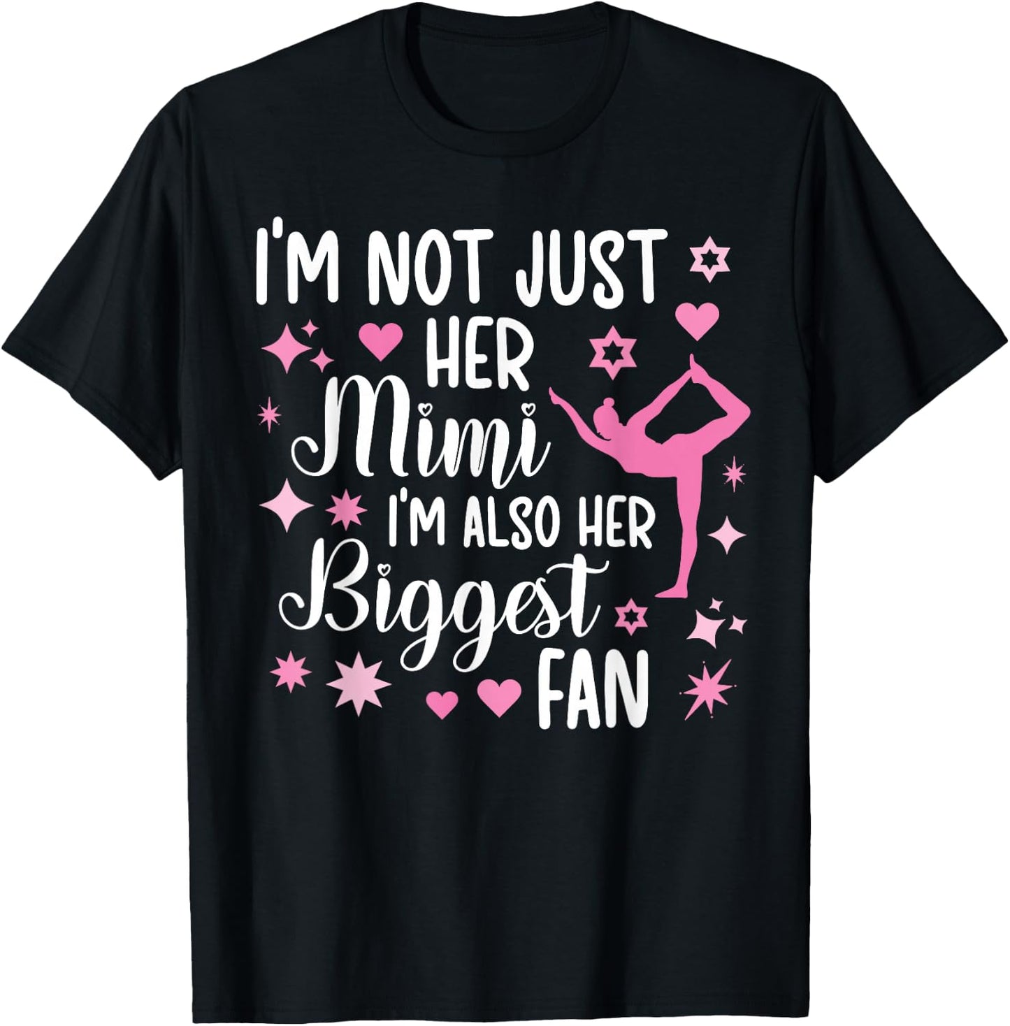 Her Biggest Fan Gymnastics Mimi Of A Gymnast Mimi Grandma T-Shirt - T-Shirt | Black