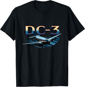 Vintage Airline DC-3 Airplane T-Shirt - T-Shirt | Black