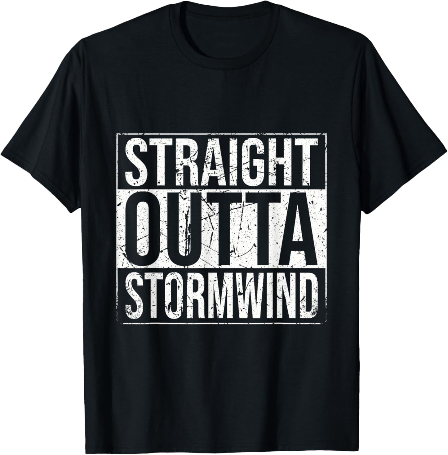 Straight Outta Stormwind Funny WoW Alliance Gamer Vintage T-Shirt - T-Shirt | Black