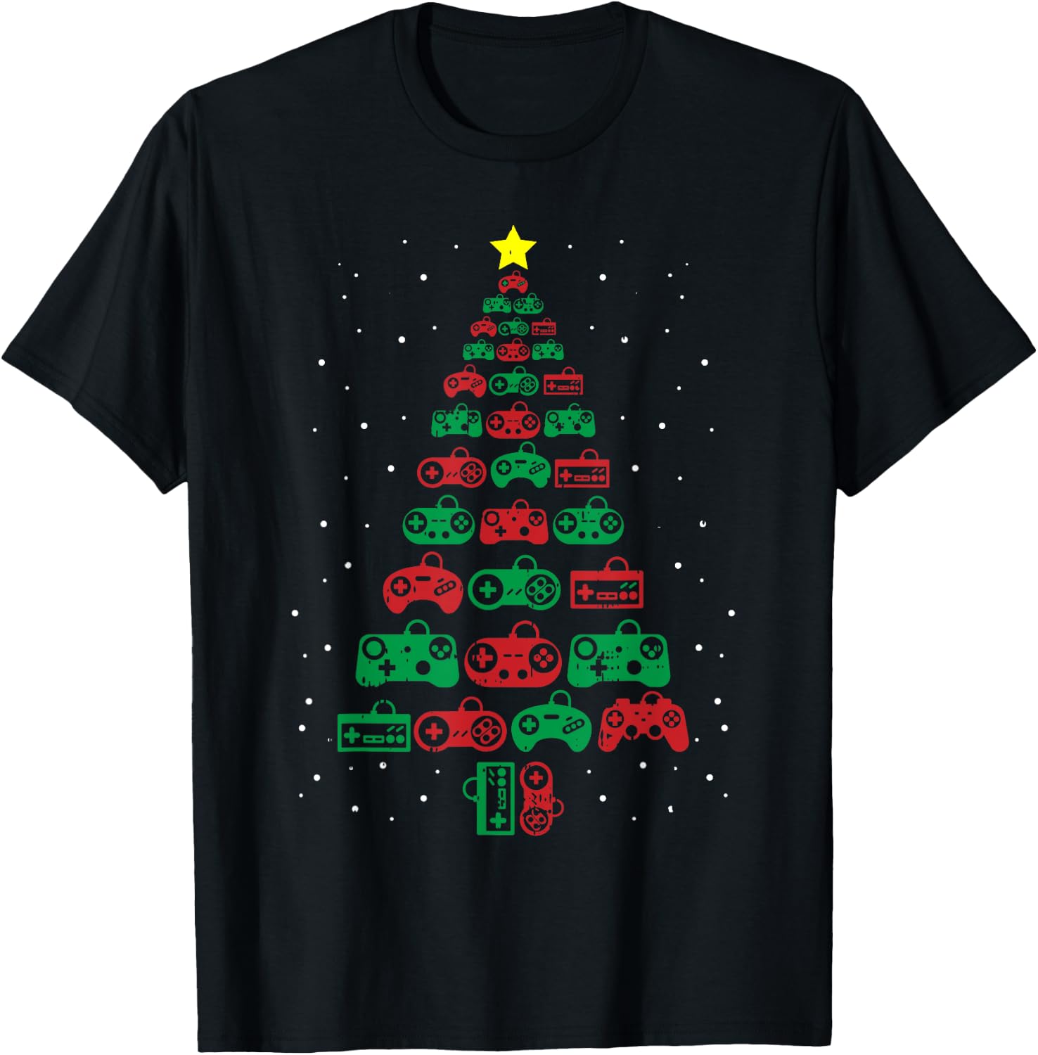 Gaming Controller Christmas Tree Gamer Party Cool X-Mas Gift T-Shirt - T-Shirt | Black