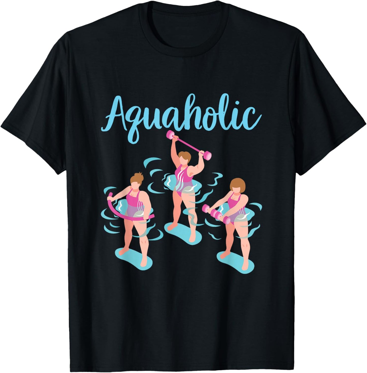 Aquaholic Water Aerobics Instructor Women Ladies T-Shirt - T-Shirt | Black