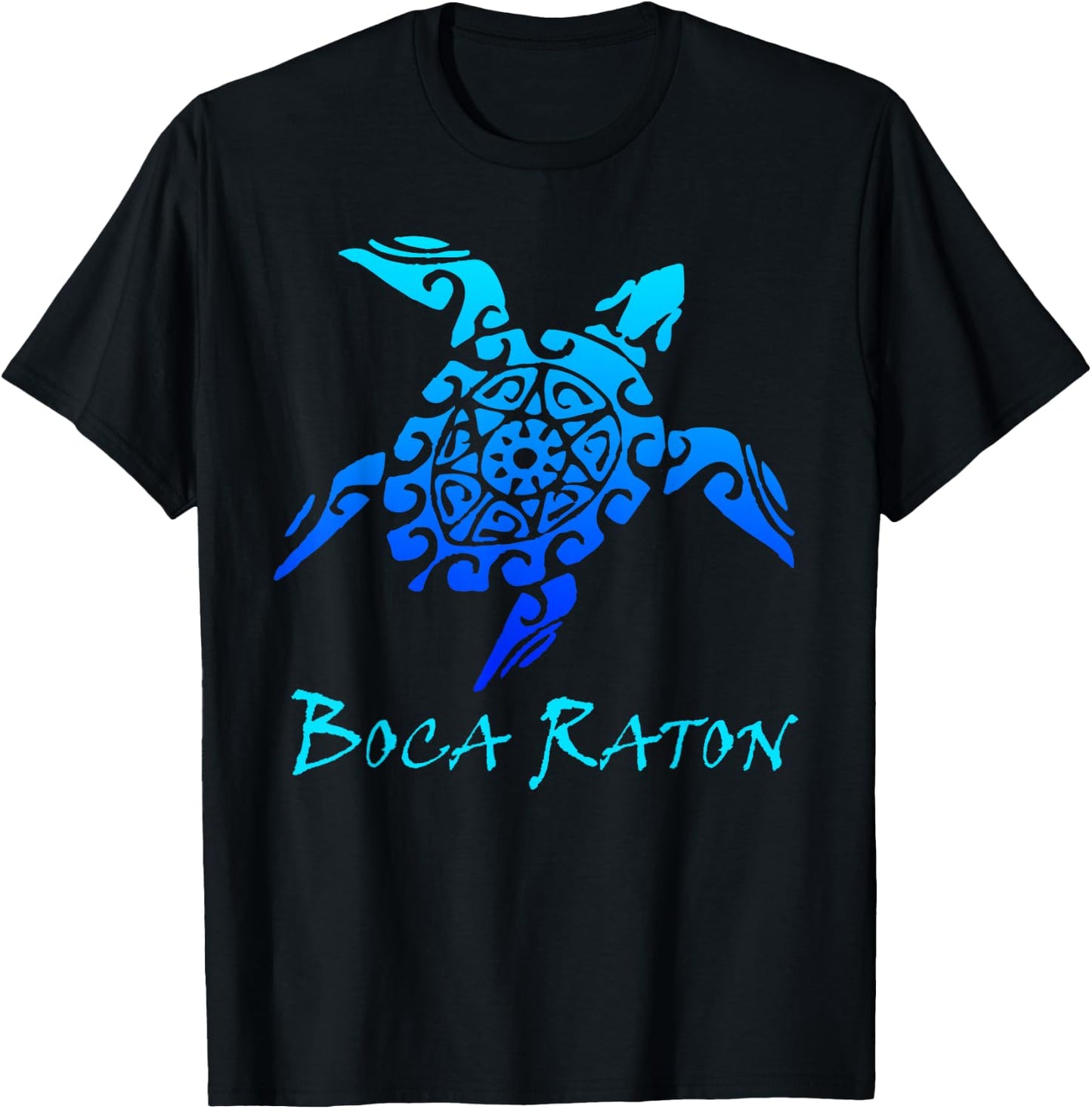 Boca Raton, Florida Vintage Retro Tribal Sea Turtle Vacation T-Shirt - T-Shirt | Black