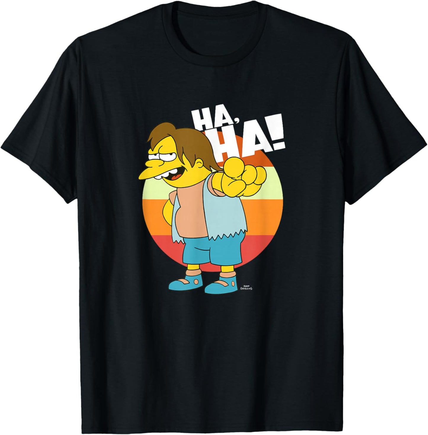 The Simpsons Nelson HAHA T-Shirt - T-Shirt | Black