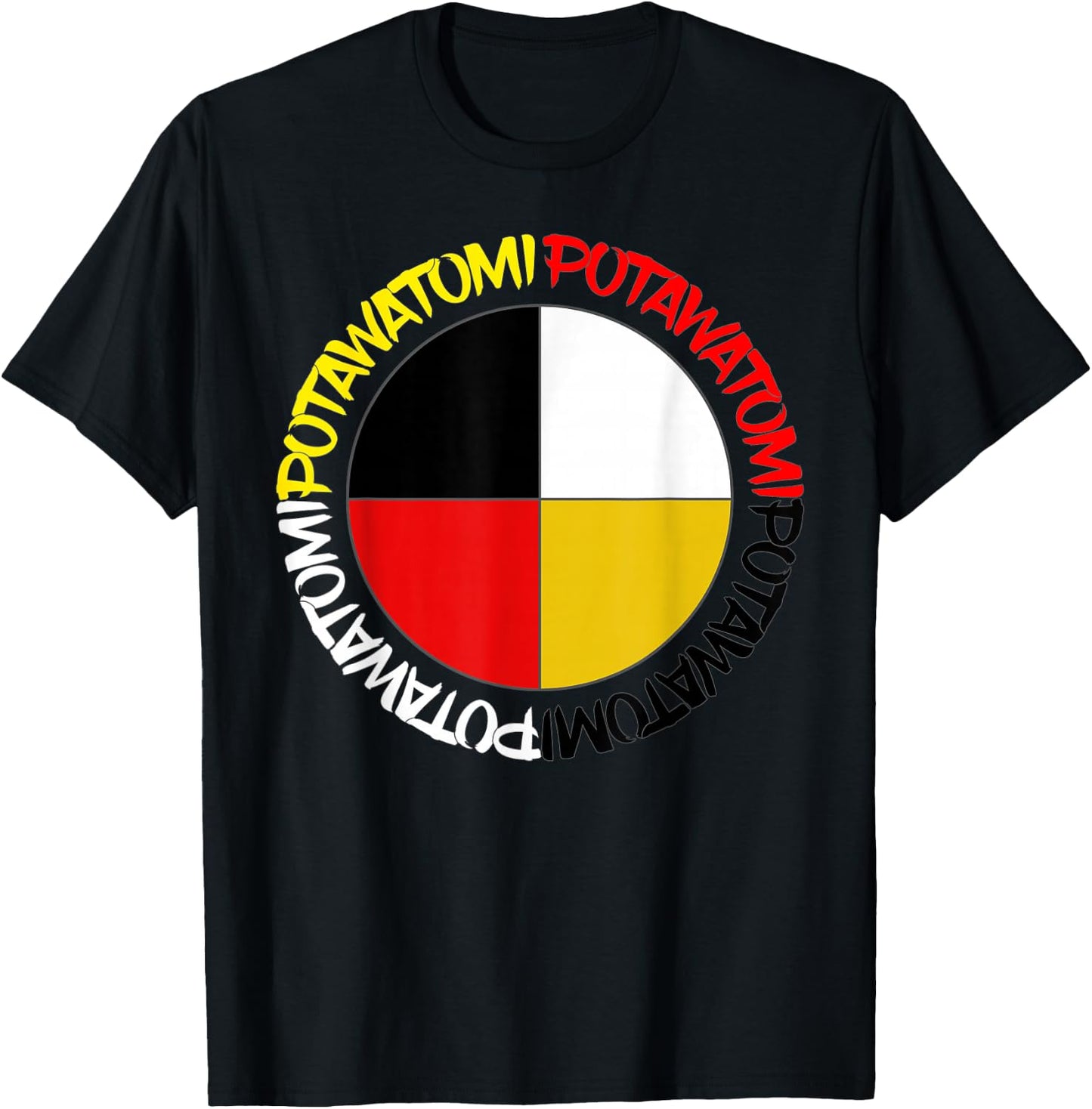 Potawatomi Medicine Wheel T Shirt T-Shirt - T-Shirt | Black