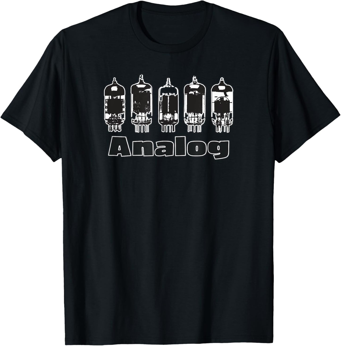 Retro Aesthetic Analog Vacuum Tubes Audio Design T-Shirt - T-Shirt | Black