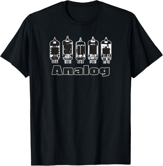 Retro Aesthetic Analog Vacuum Tubes Audio Design T-Shirt - T-Shirt | Black