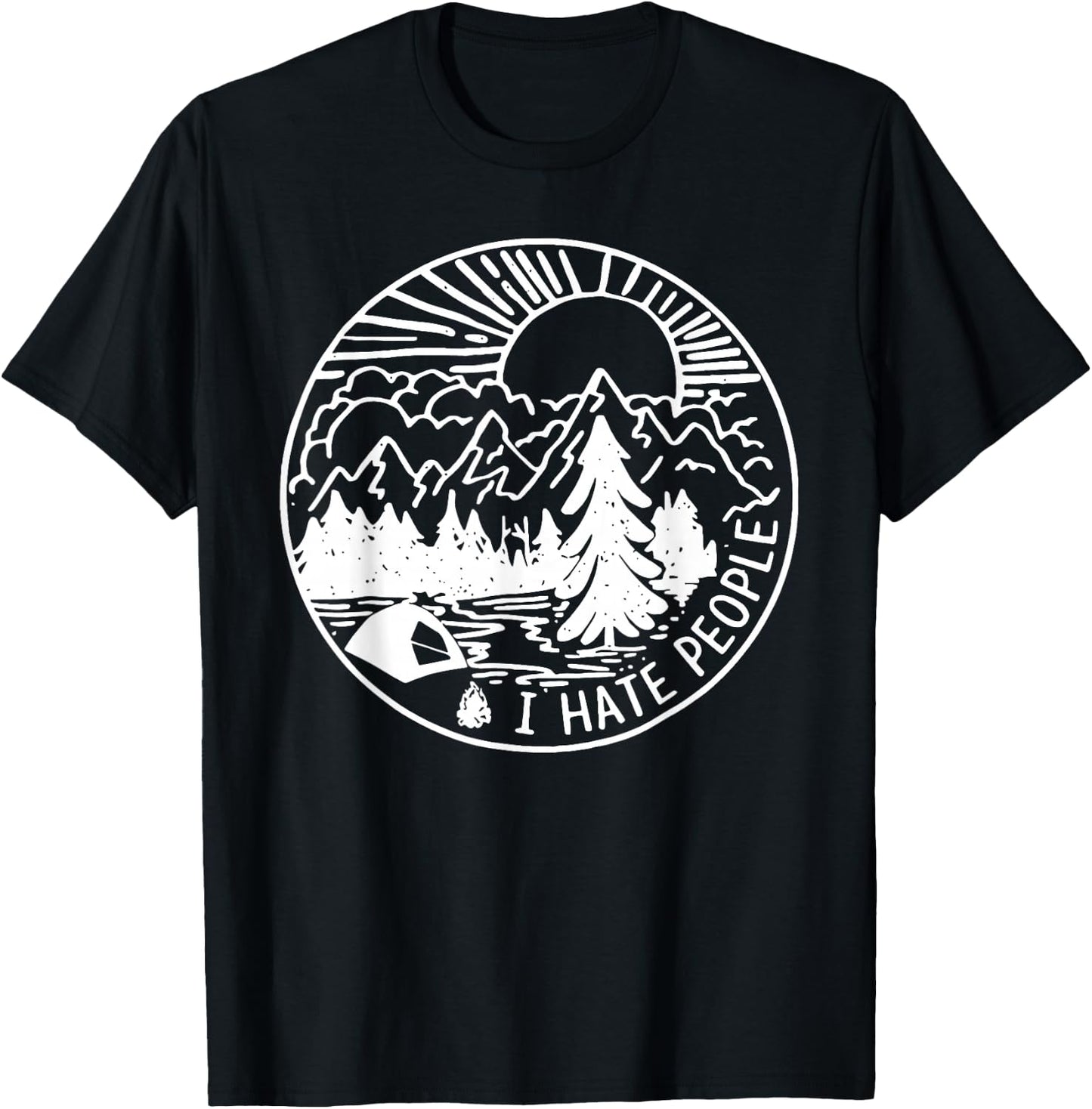 I Hate People I Love Camping T-Shirt - T-Shirt | Black