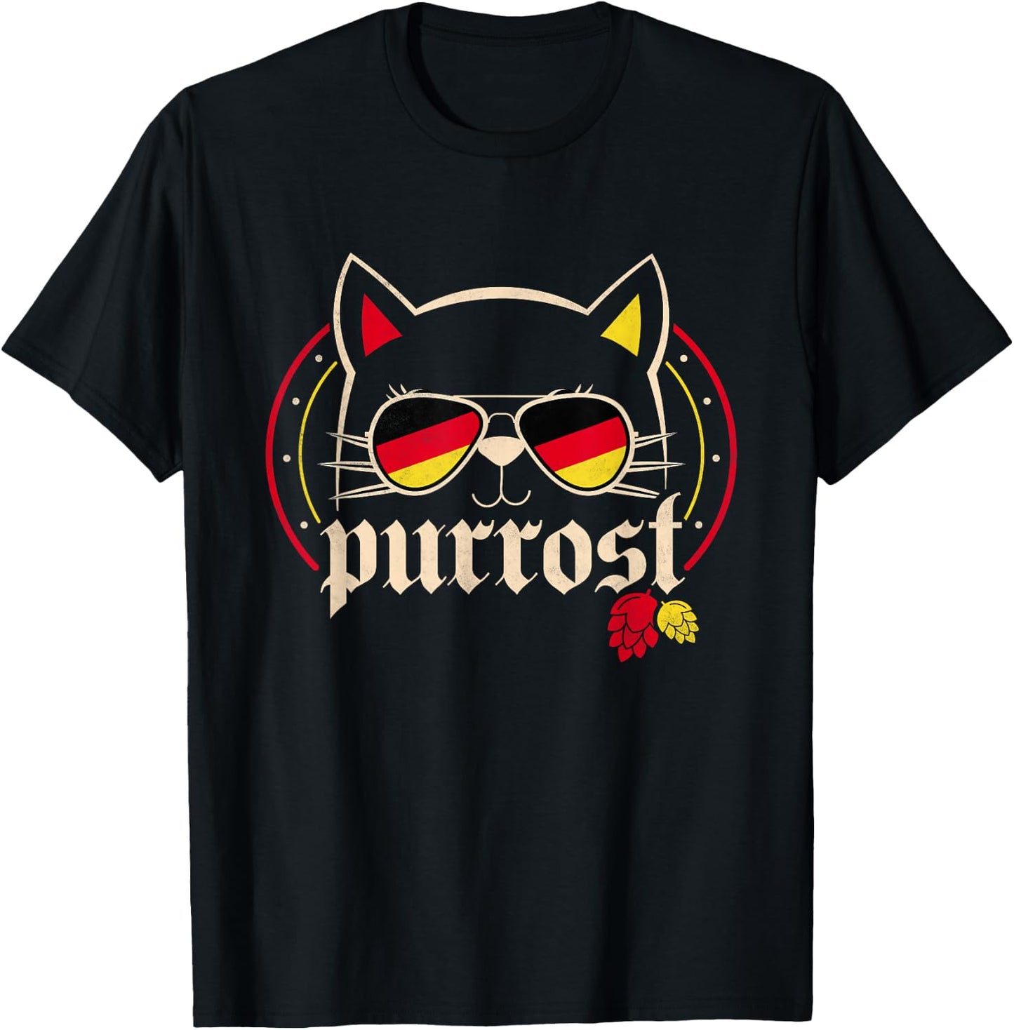 Purrost Cat German Beer Oktoberfest T-Shirt - T-Shirt | Black