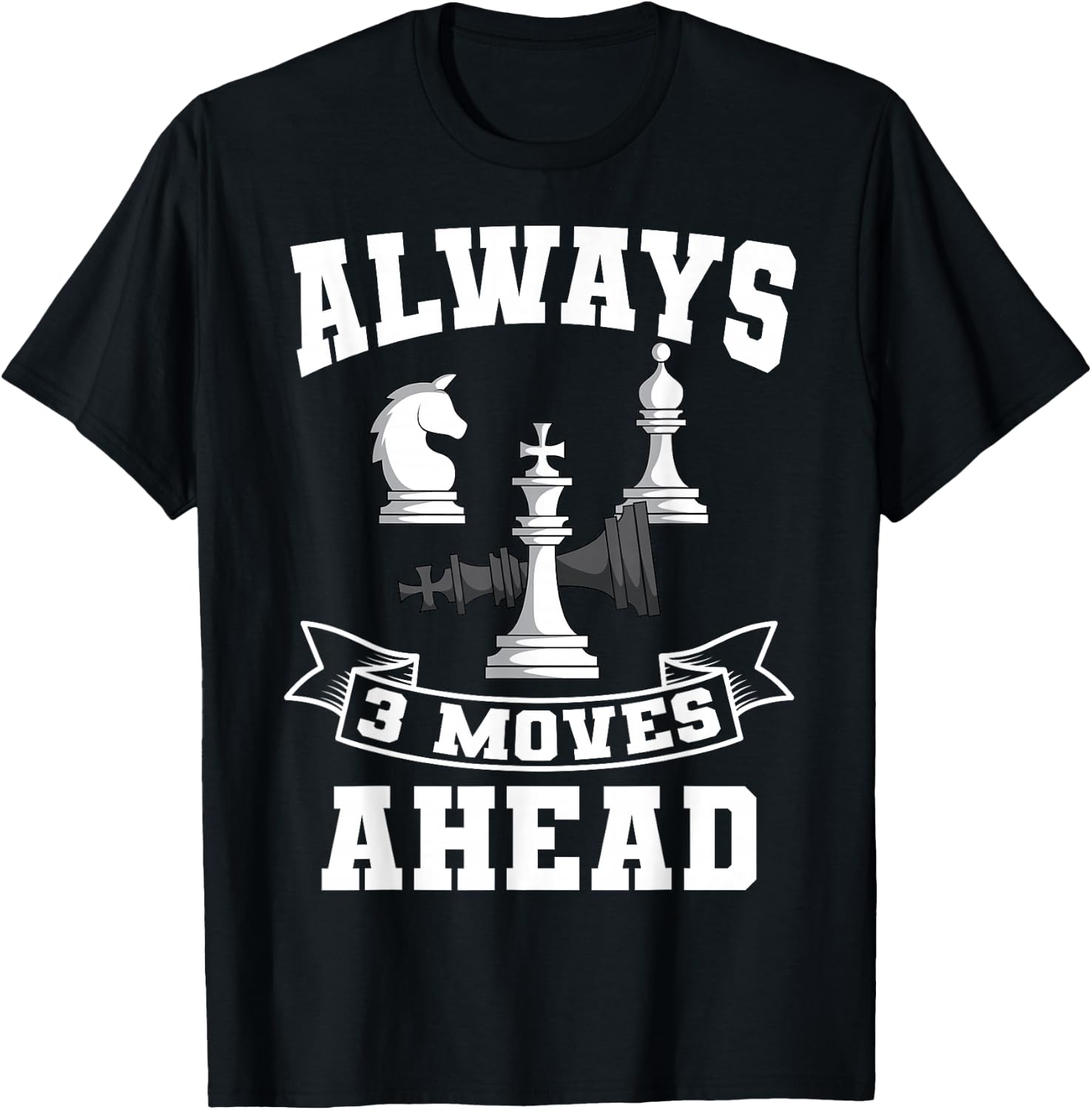 Chess Players Boardgame Checkmate King Rook Bishop T-Shirt - T-Shirt | Black