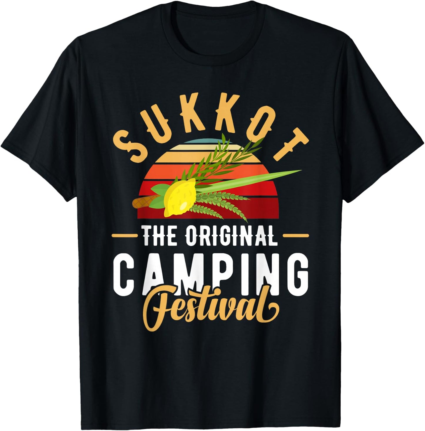 Feast of Tabernacles with Lulav and Etrog or Sukkot T-Shirt - T-Shirt | Black