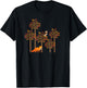 Fox and Owl Fall Leaves Cute Animal Autumn Fall Design T-Shirt - T-Shirt | Black