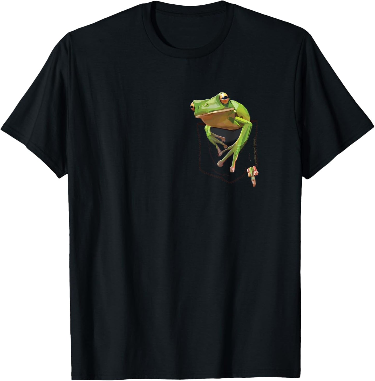 Fun Frog in a Pocket Goblincore Design - Frog Lovers Small T-Shirt - T-Shirt | Black
