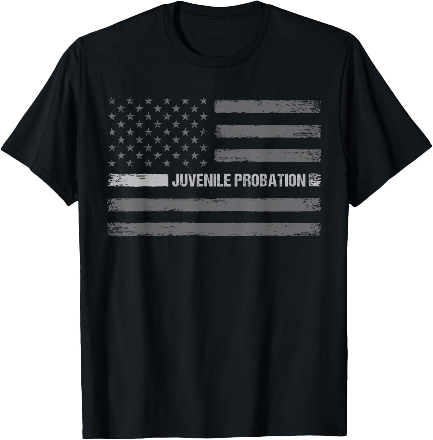 Juvenile Probation Vintage Distressed USA American Flag T-Shirt - T-Shirt | Black