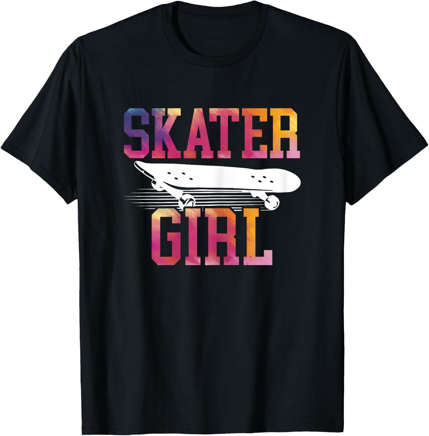 Skater Girl Design Skateboard Skateboarding Skate Vintage T-Shirt - T-Shirt | Black