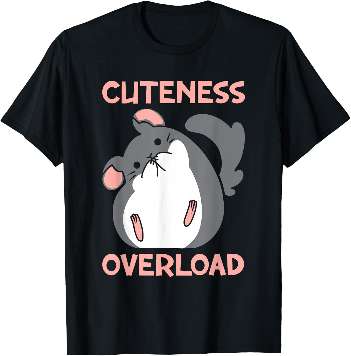 Cuteness Overload | Pet Rodent | Cute Chinchilla Lover T-Shirt - T-Shirt | Black