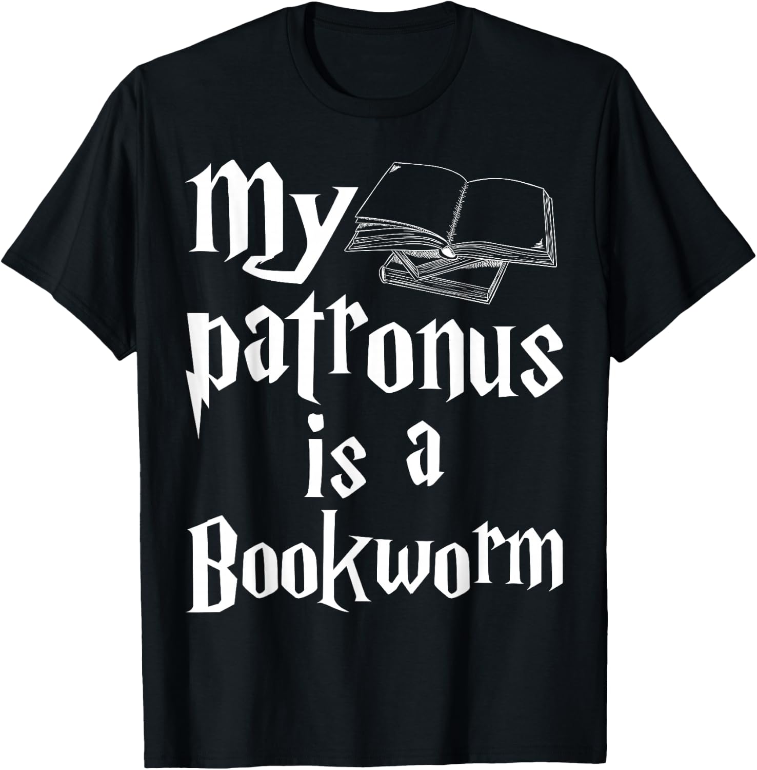 My Patronus is Bookworm Librarian Book Lover Reader Gift T-Shirt - T-Shirt | Black