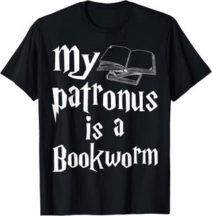My Patronus is Bookworm Librarian Book Lover Reader Gift T-Shirt - T-Shirt | Black