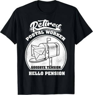 Retired Postal Worker Shirt | Cute Mail Carrier Gift T-Shirt - T-Shirt | Black