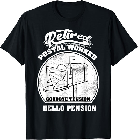 Retired Postal Worker Shirt | Cute Mail Carrier Gift T-Shirt - T-Shirt | Black