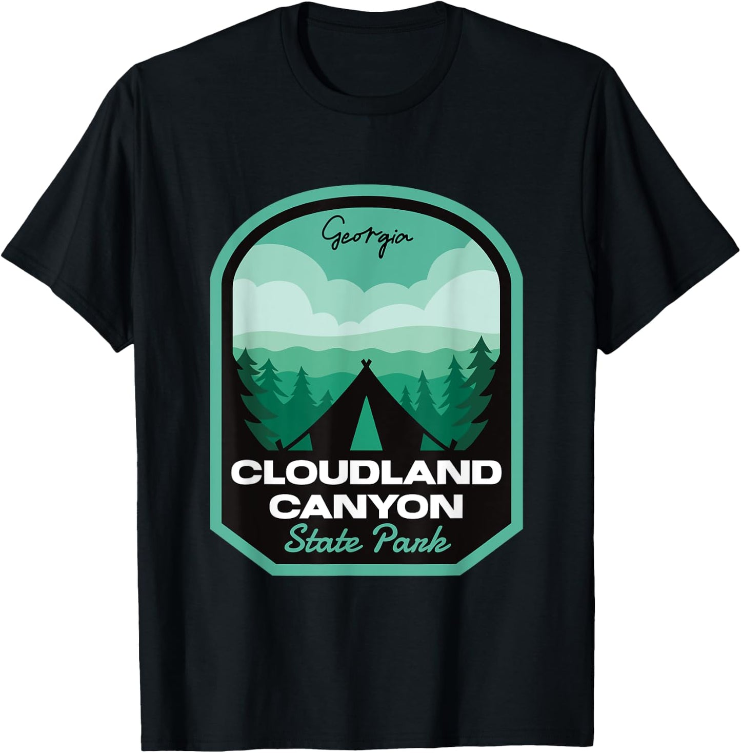 Cloudland Canyon State Park GA Camping T-Shirt - T-Shirt | Black
