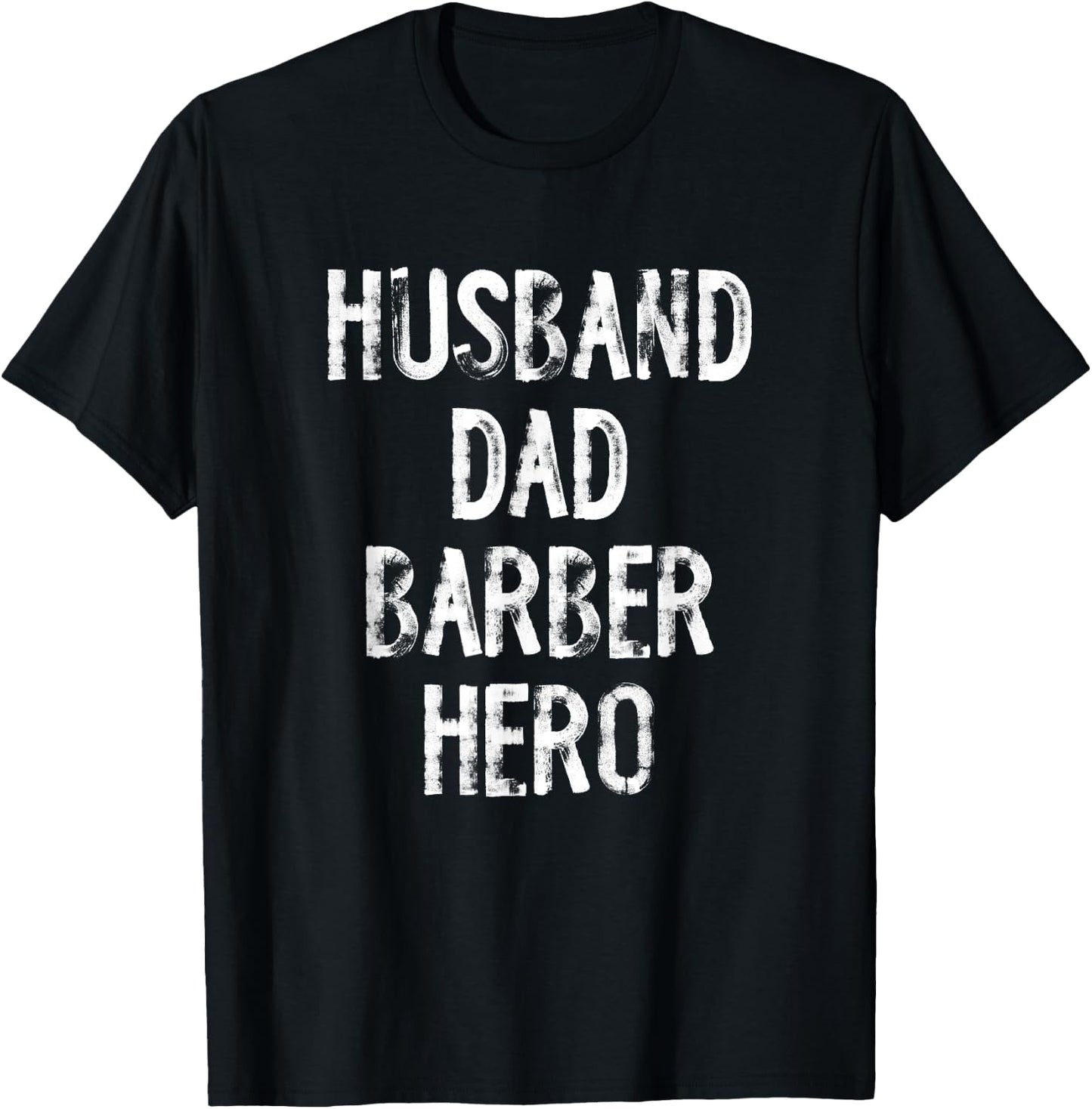 Husband Dad Barber Hero T-Shirt - T-Shirt | Black