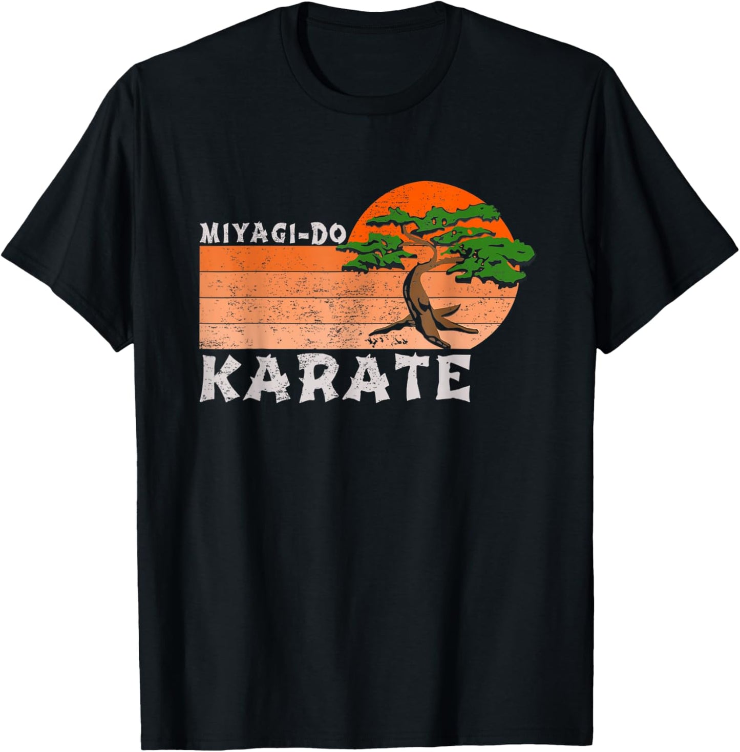 Miyagi-Do Karate Funny Vintage Karate Bonsai Tree T-Shirt - T-Shirt | Black