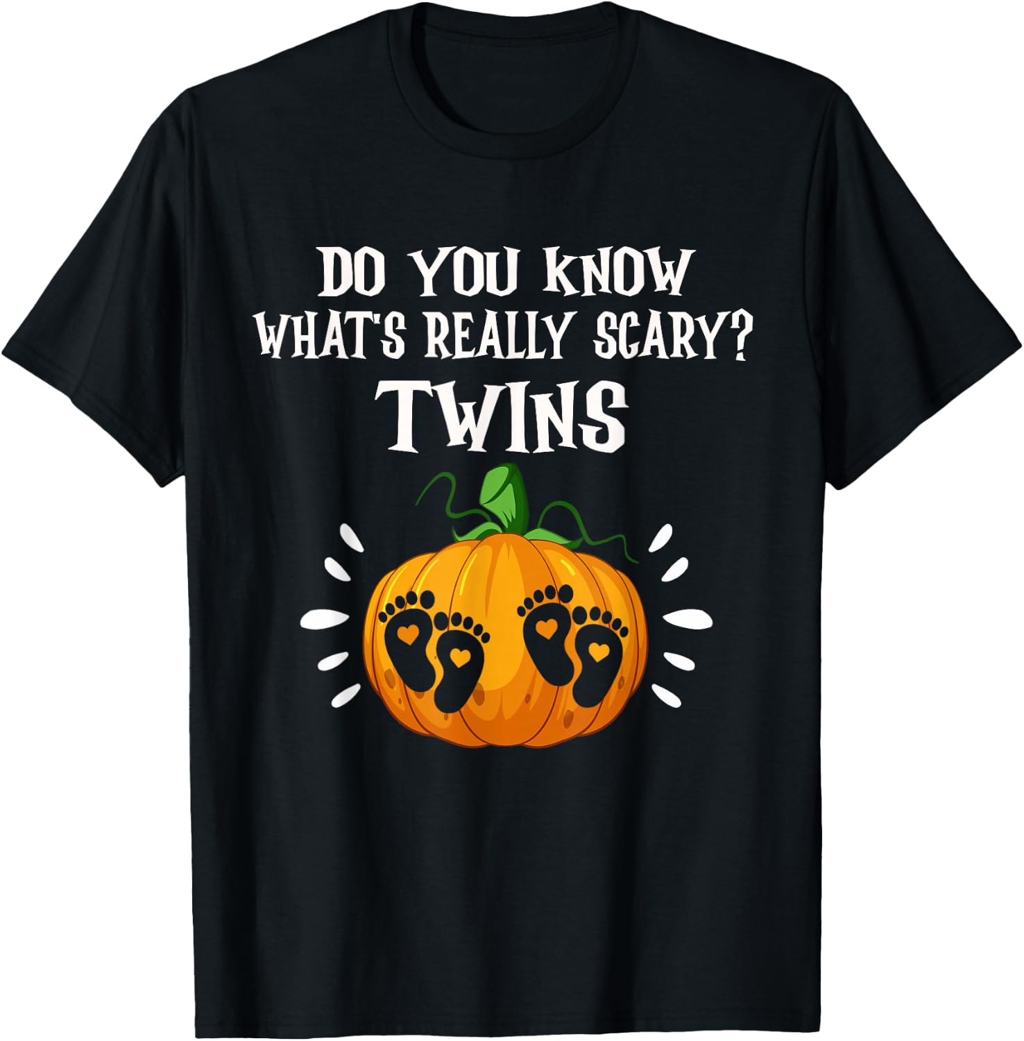 Pregnant Halloween Twins Costumes for Pregnant Women Twins T-Shirt - T-Shirt | Black