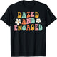 Dazed And Engaged Flowers Groovy Bachelorette Party T-Shirt - T-Shirt | Black