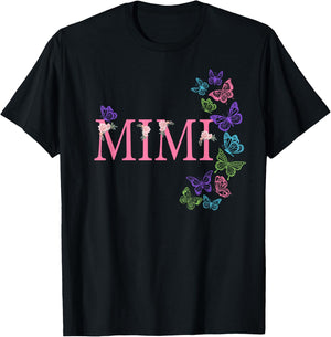 Mimi of The Birthday for Girl Butterfly Family 1st Birthday T-Shirt - T-Shirt | Black