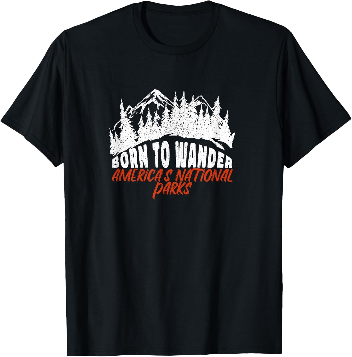 Vintage Distressed Born To Wander America's National parks T-Shirt - T-Shirt | Black
