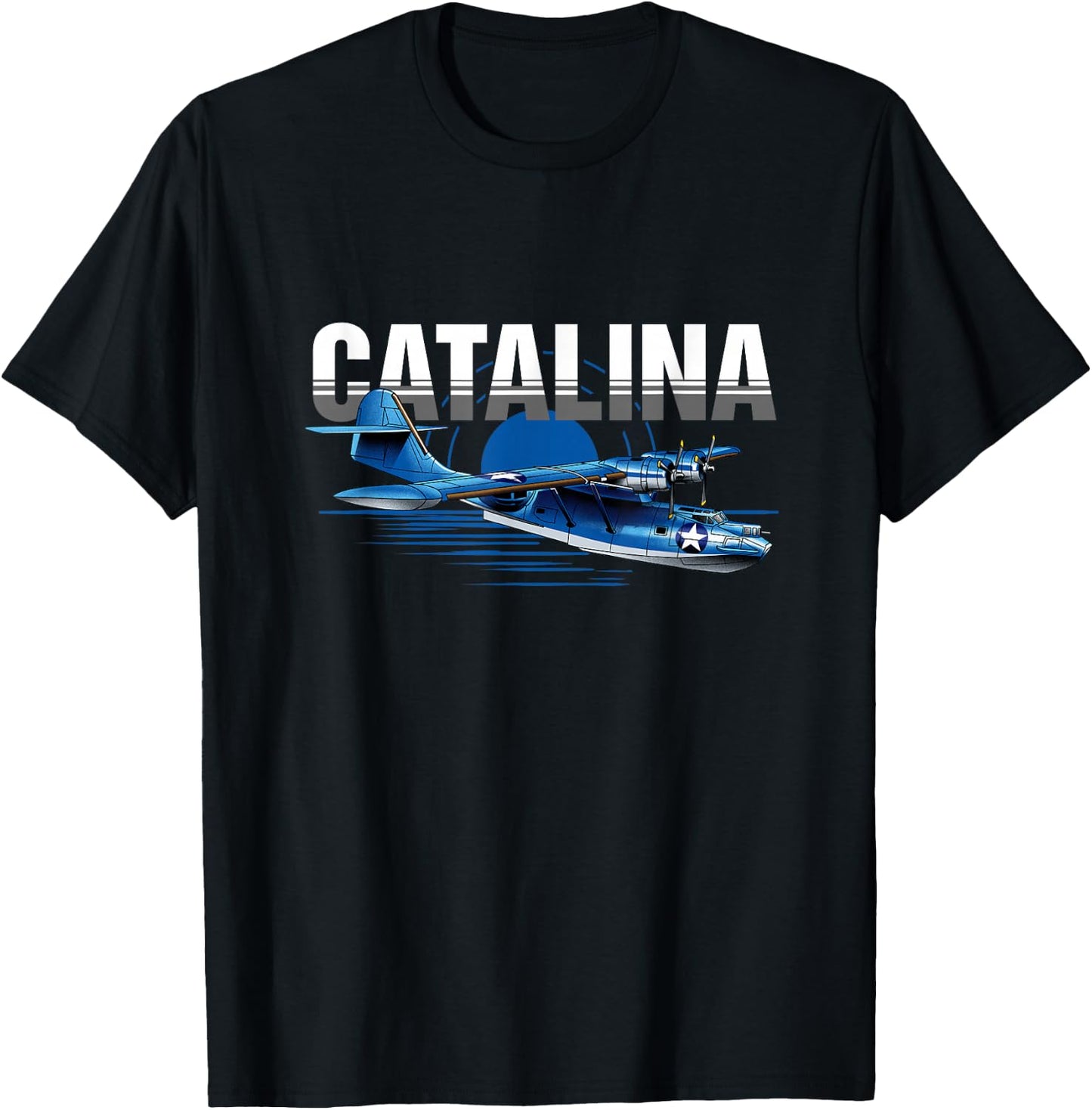 Vintage Military Aviation Flying Boat T-Shirt - T-Shirt | Black