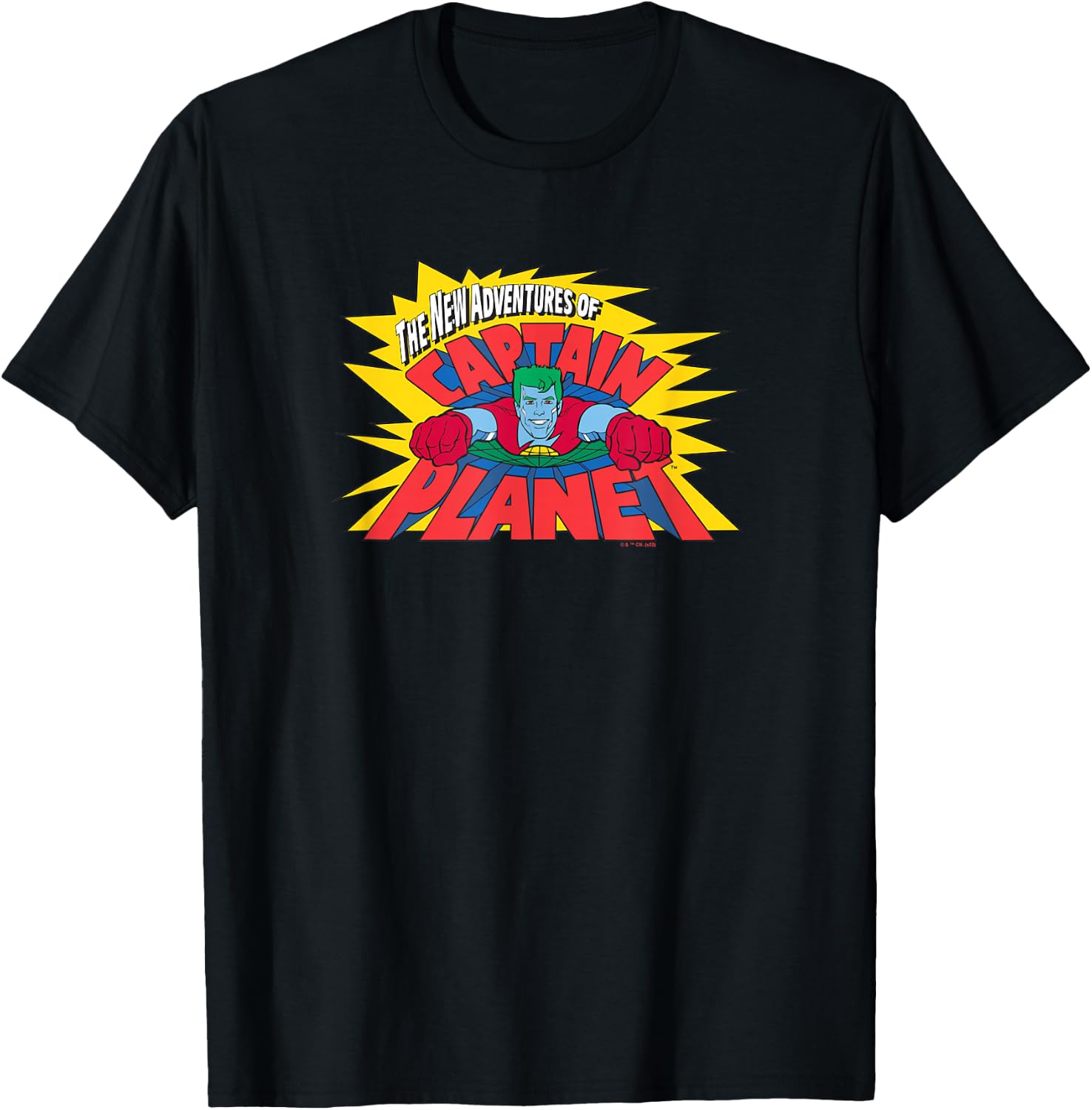 Captain Planet New Adventures logo T-Shirt - T-Shirt | Black