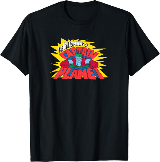 Captain Planet New Adventures logo T-Shirt - T-Shirt | Black