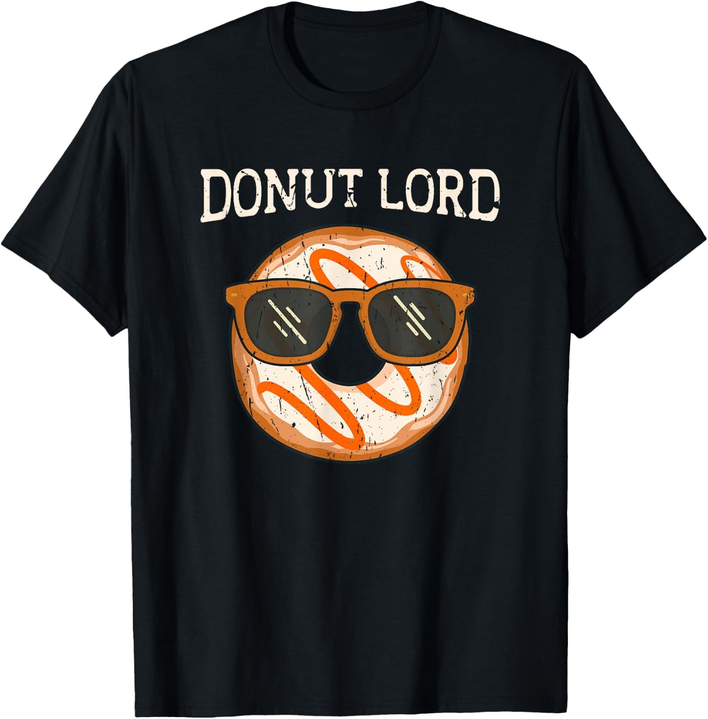 Donut Lord Pretzel Lady - Colorful Baker Donut Lovers T-Shirt - T-Shirt | Black