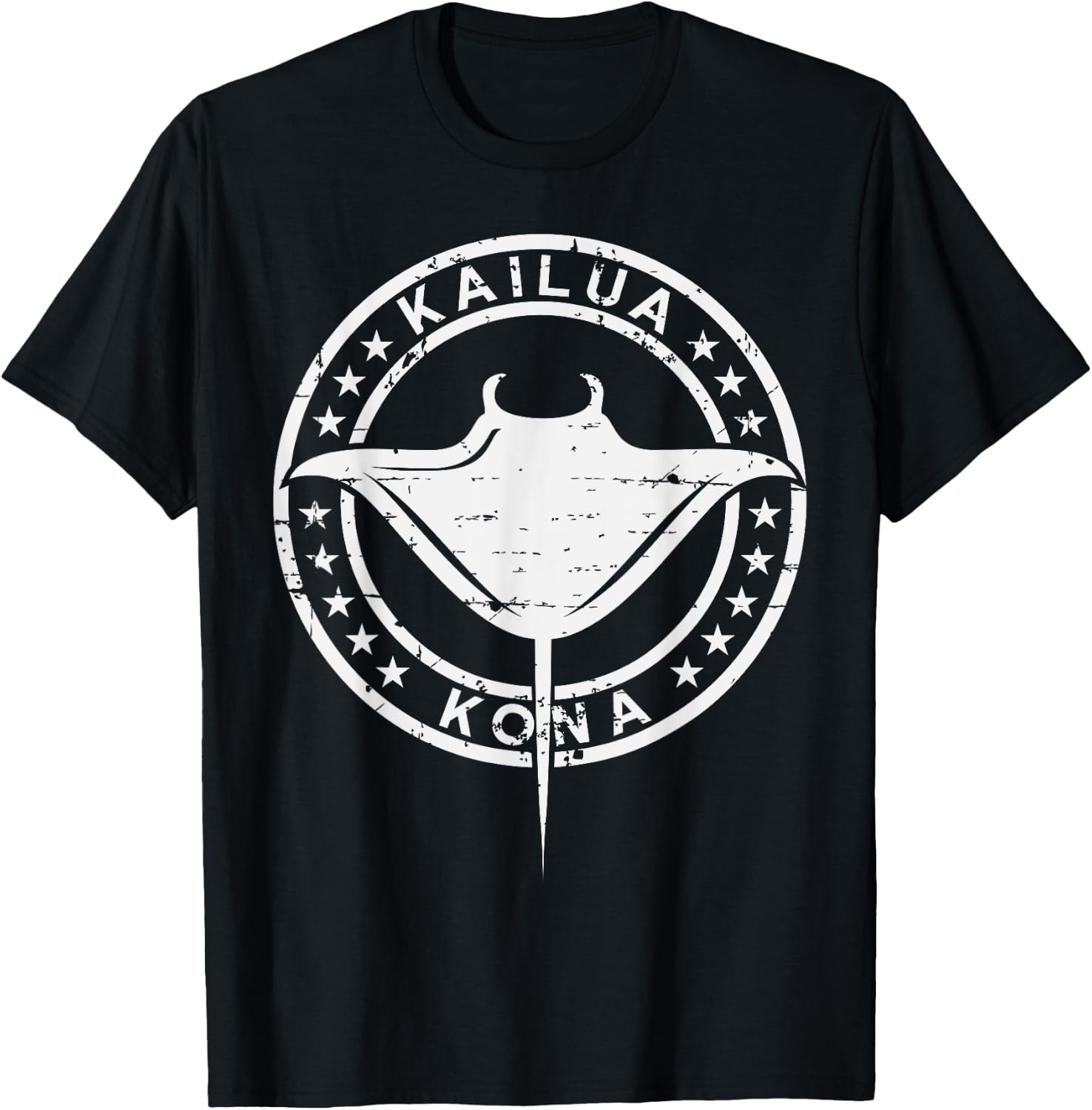 Vintage Hawaii Vacation Shirt Tribal Kailua Stingray T-Shirt - T-Shirt | Black